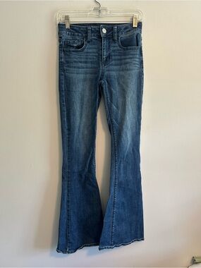 American eagle 0 dark wash high rise artist Flare leg Jeans